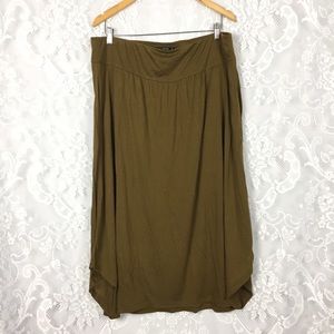 Gudrun Sjoden lagenlook minimalist stretchy midi skirt size XL contemporary boho